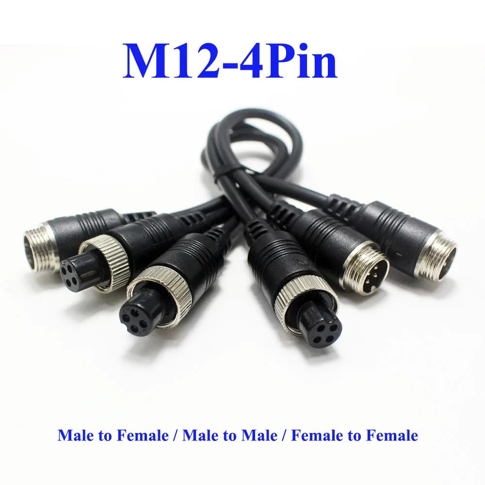 1Pcs M12 4Pin Aviation Connector Extension Cable 20CM Male to Male/Female GX12 Adapter for CCTV Camera Security DVR
