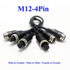 1Pcs M12 4Pin Aviation Connector Extension Cable 20CM Male to Male/Female GX12 Adapter for CCTV Camera Security DVR