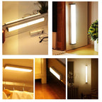 Motion Sensor Light Night Light USB Rechargeable Lamp Cabinet Wardrobe Lamp Staircase Backlight For Kitchen 3colors in one Lamp