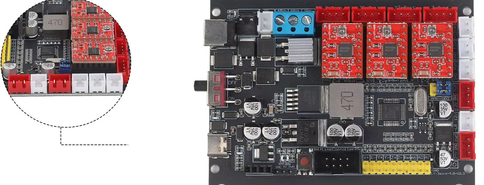 For GRBL 1.1 32Bit Controller Board Dual Y For CNC 3018 2418 1610 Engraving Machine With A4988 Stepper Motor Driver