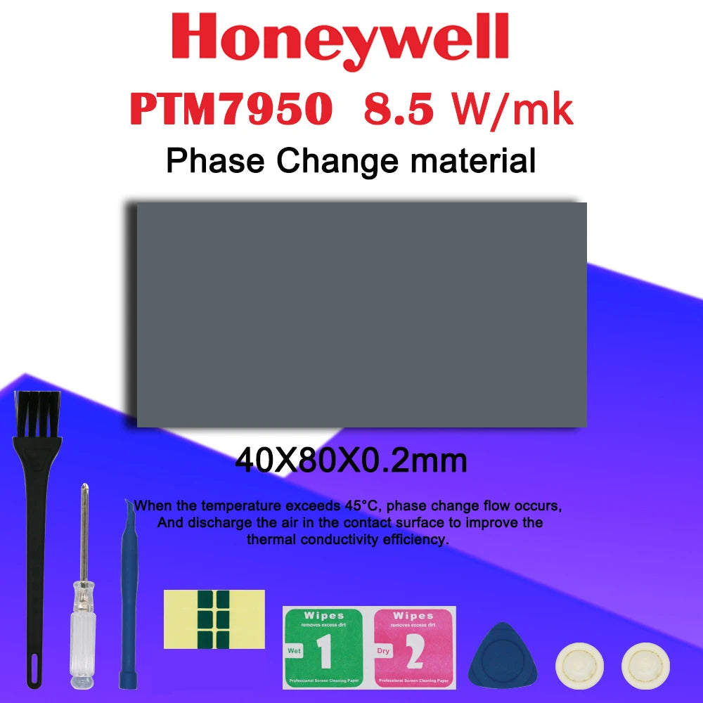 Honeywell PTM7950 Phase Change Pad 8.5W/mk Thermal Grease Material Laptop/CPU/GPU Heatsink Cooling Thermal Conductive Paste Pad