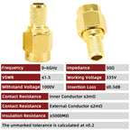 5PCS Connector SMA Plug Male Crimp for RG58 RG142 LMR195 Cable Straight RF Coaxial Adapter Wire Terminals