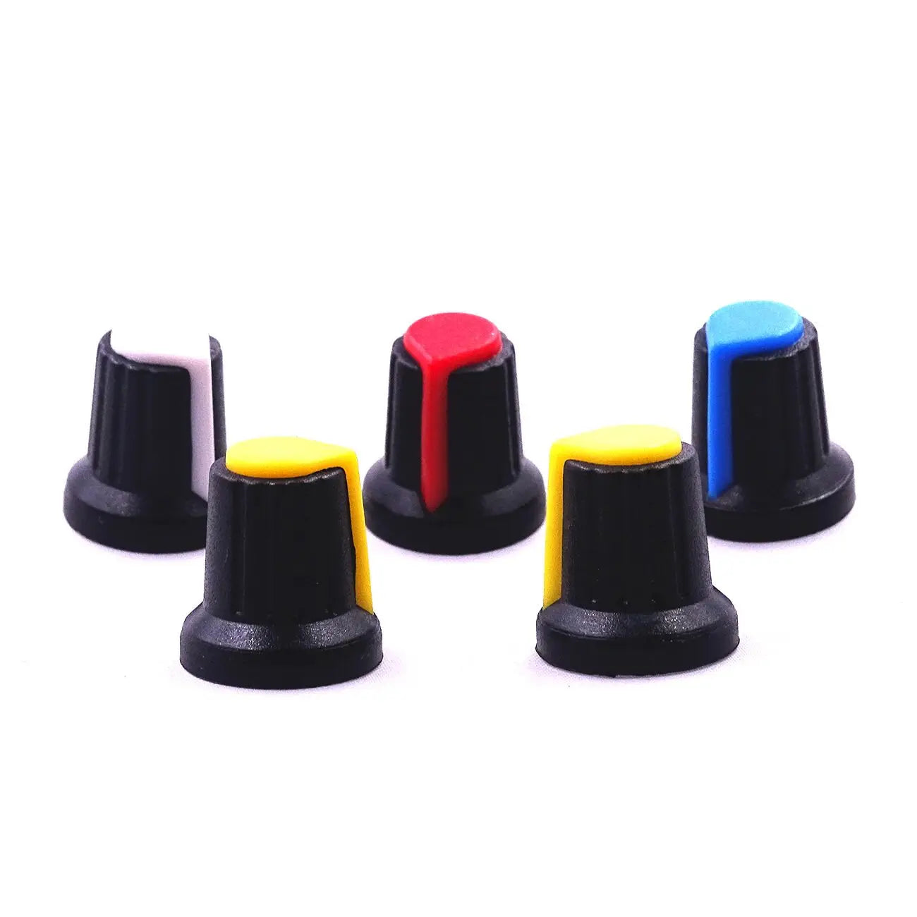 5colorX1pcs=5pcs New WH148 potentiometer knob cap(copper core) 15X17mm 6mm Shaft Hole AG2 Yellow Orange Blue White Red