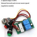 DC 6V 12V 24V PWM DC motor speed controller forward and reverse switch Linear actuator motor controller adjustable Speed Control