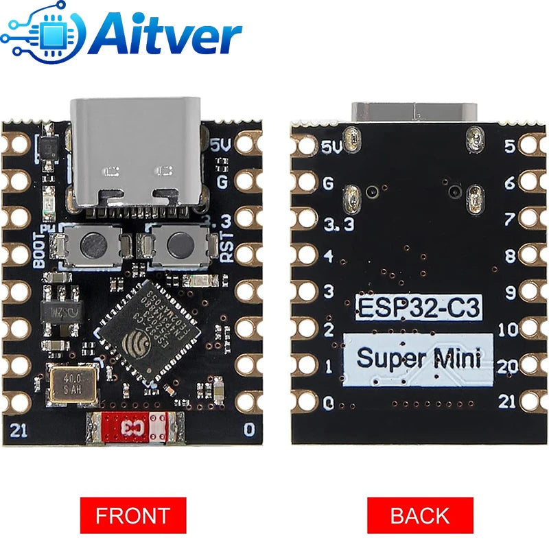 ESP32 C3 SuperMini Development Board WiFi Bluetooth Microcontroller Module 4MB Flash Compatible with Arduino IDE ESPHome DIY Pro