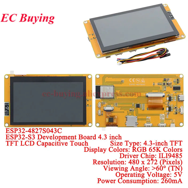 ESP32 S3 for Arduino LVGL WiFi Ble Development Board 2.4 2.8 3.2 3.5 4.3 5 7.0 inch 240*320 Display Screen LCD TFT Module Touch