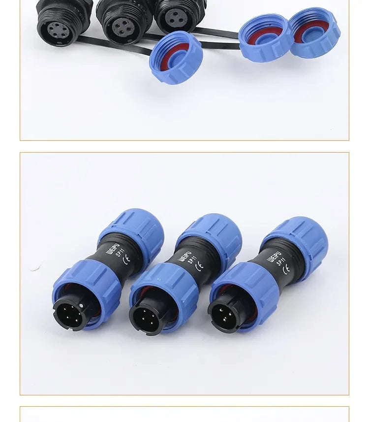 WEIPU IP67 SP1110/S SP1112/P  Female Plug Male Socket 2 3 4 5Pin Waterproof  Aviation Connector Power Adapter Charger SP11
