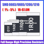 100PCS 0603 0805 1206 1210 2010 2512 SMD Resistance 5% Common Resistance Values 100R-1K 200R 470R 510R High Precision Resistors