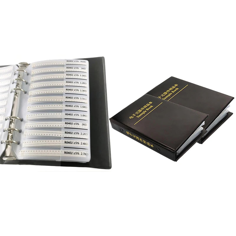 Sample Book Resistor KITs 0402 0805 0603 1206 5% SMD Book Chip Resistor Assortment Kit 170 Values x 50PCS 0R-10M