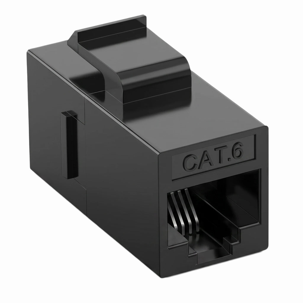 Acoplador Keystone RJ45 Cat6 Cat5e, conector Keystone Cat6 Cat5e hembra a hembra, inserto de acoplador Keystone UTP, negro