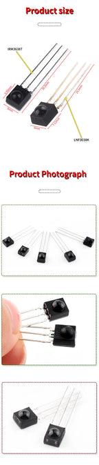 High Quality 5Pcs/lot IR Receiver 38 kHz Remote Infrared Module TSOP4838 DIP-3/LNF0038K
