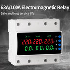 GTRIC Over Under Voltage Protection Device Three-Phase 380V AC Undervoltage Protection 63A Current and Voltage Protection Relay