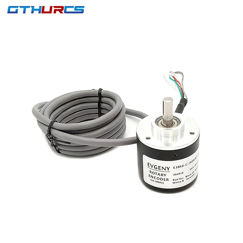 E38 Incremental Rotary Encoder 360 P/R 400P/R 600P/R AB Phase Eencoder 6mm Shaft + Coupling DC 5V -24V