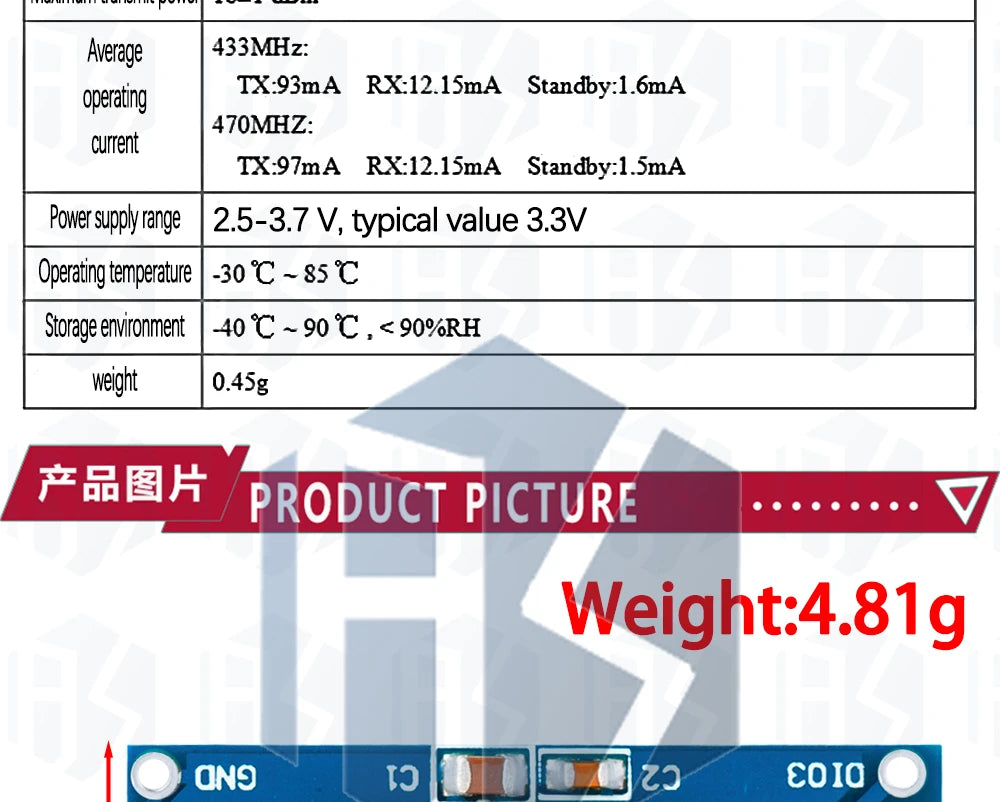433MHZ SX1278 LoRa Module 433M 10KM Ra-02 Wireless Spread Spectrum Transmission Board 2.4G IPX Antenna for Smart Home
