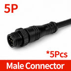 5PCS M12 Metal Panel Mount Connector IP65 Waterproof 2 3 4 5 6 8 Pin Male Female Socket Plug Pigtail Wire Industrial Cable