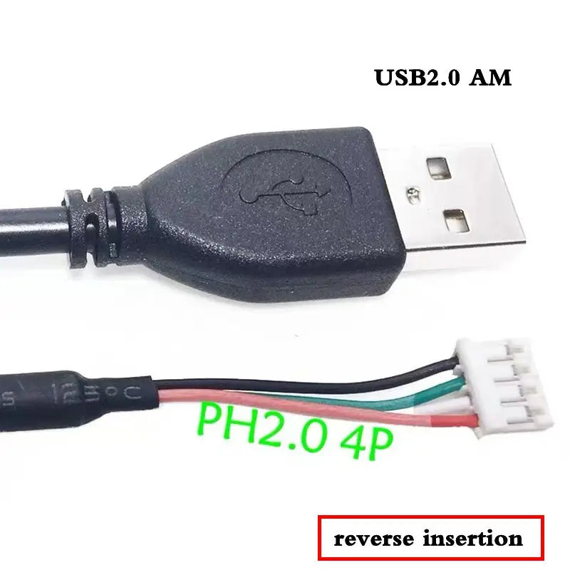USB 2.0 to PH2.0/XH2.54/mx1.25 Data Cable, 4-Pin PH2.0 Pin to USB 2.0 Connection Cable, Small Motherboard USB Pin
