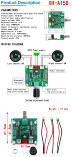 Bluetooth 5.0 PAM8403 MINI Digital Amplifier Board 2 * 3W Class D Digital DC 2.5V To 5V Power Speaker Module With Potentionmeter