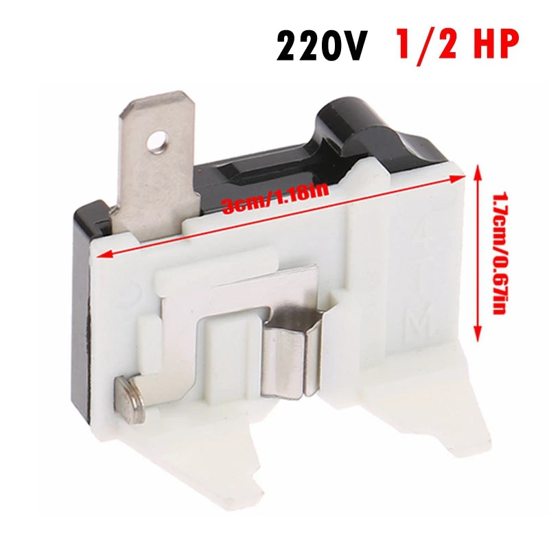 1pc 4TM 110/220V Refrigerator Overload Protector Freezer Replacement Relay 1/2 1/3 1/4 1/5 1/6 1/7 1/8HP Protector Wholesale