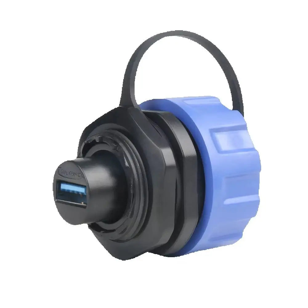 CNLINKO M24 USB 3.0 Panel Mount Waterproof Female Socket 1.8A IP68 5Gbps Data Connector Bayonet Lock for Industrial Automation