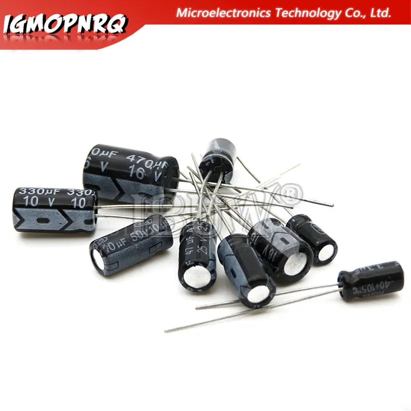 Electrolytic capacitor 6.3V 16V 25V 35V 50V 63V 200V 400V 450V 10UF 22UF 47UF 100UF 220UF 330UF 470UF 1000UF 0.1UF 0.22UF