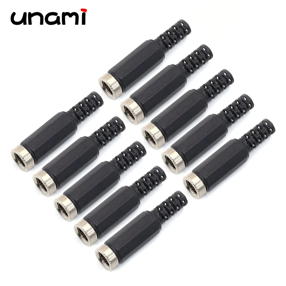 10Pcs DC Power Jack Socket Female Connector 5.5x2.1mm 3.5x1.3mm DC005 DC022 DC099 DC Plug Socket Nut Panel Mount Adapter