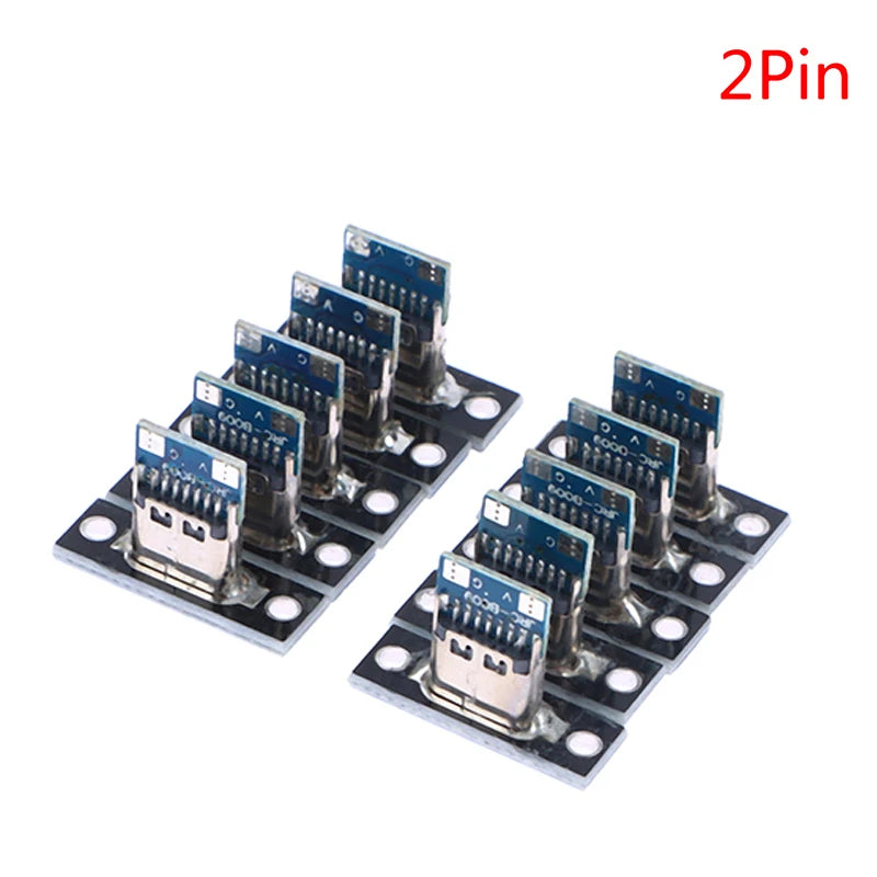 10pcs USB 3.1 Type C Socket With Screw Fixing Plate Type-C USB Jack 3.1 Type-C 2Pin 4Pin Female Connector Jack Charging Port