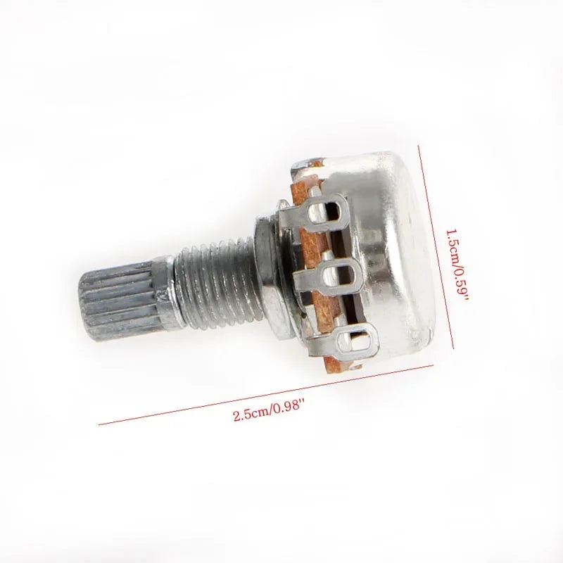 A100K Potentiometer Splined Pot Electric Guitar Bass Effect Amp Tone Volume 15mm