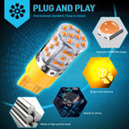 2Pcs WY21W LED Canbus No Error No Hyper Flash Turn Signal Lights Bulb 3030 SMD T20 7440 W21W 1156 BA15S LED Lamp 12V Orange