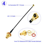 1Pcs IPX-1/IPX-4 Female to Waterproof SMA Female Bulkhead Connector RF0.81/1.13/RG178 Cable 3g 4g WIFI Antenna RF Cable Jumper