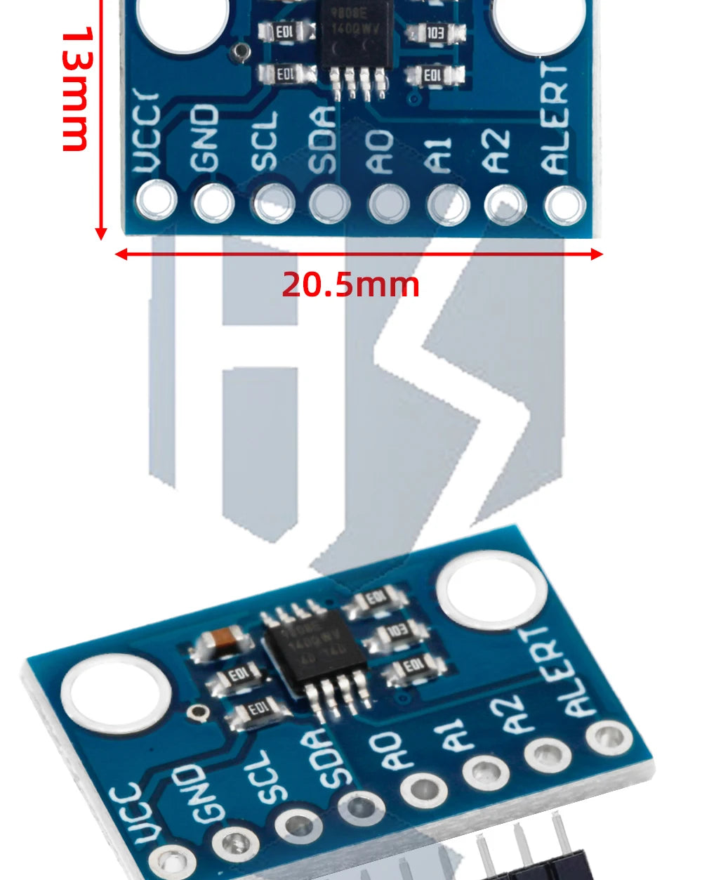 MCP9808 High Accuracy Temperature Module: 2.7V-5V I2C/IIC Breakout Board for Arduino & DIY Projects