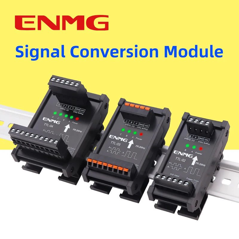 ENMG Differential Signal Converter TTL to HTL Differential to Open Collector Single-Ended Pulse NPN PNP Compatible 5V to 24VDC.