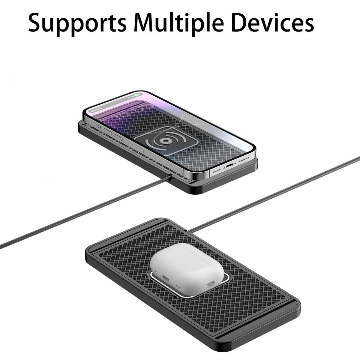 Car Wireless Charger Non-Slip Dashboard Phone Charger Mat with Type C Cable for Ford Maverick 2022-2025 Car Interior Accessories