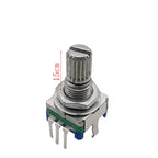 5Pcs 360 Degree Rotary Encoder EC11 Knob 20 Position 5 Pin Button Handle Length 15/20mm With A Built In Push Button Switch