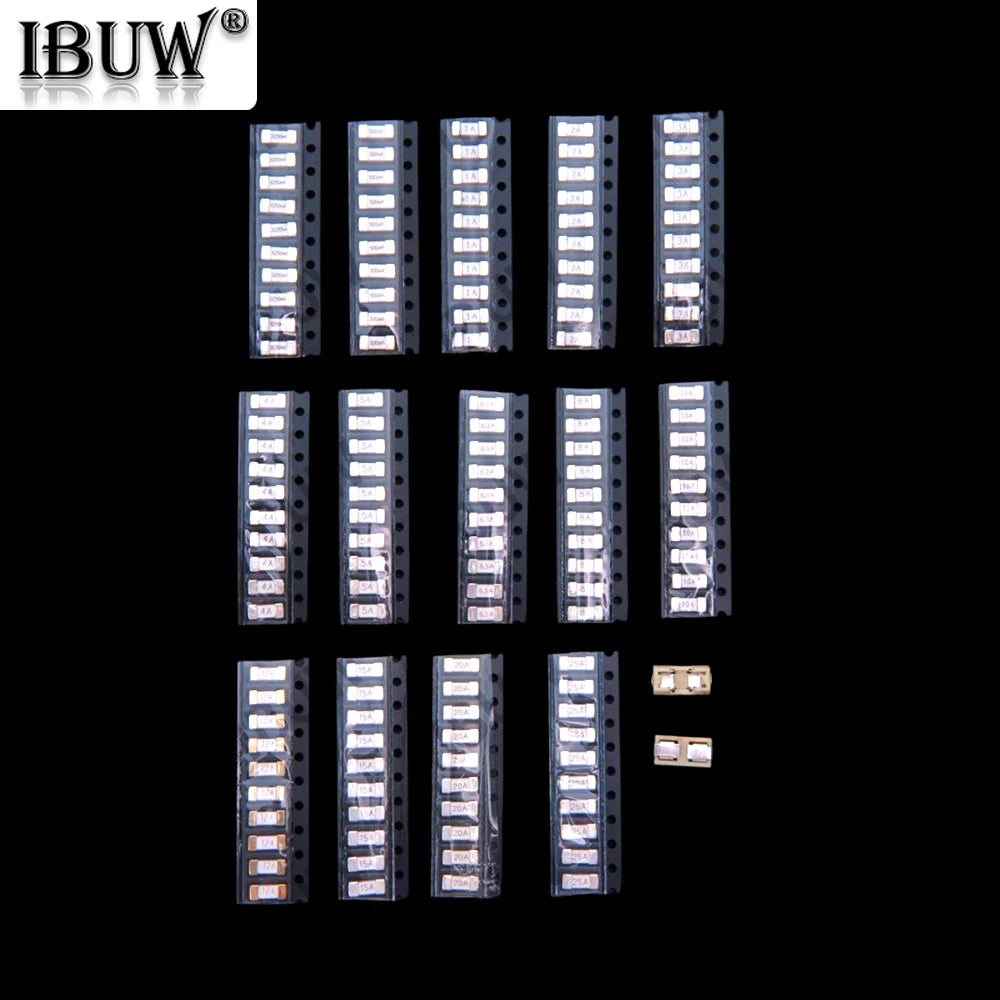160PCS 1A 2A 3A 4A 5A 250MA-25A 15Values 2410 6125 1808 SMD Ceramic Slow Blow Fuse KIT 250MA 500MA  6.3A 8A 10A 12A 15A 20A 25A