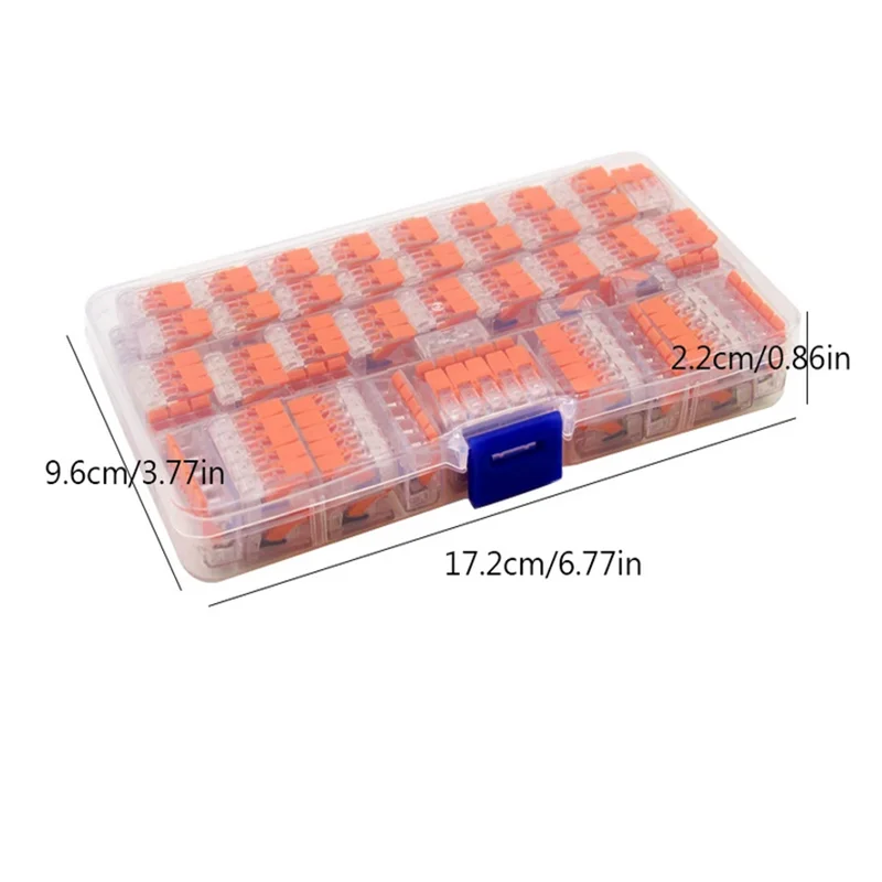 75Pcs Box Electrical Lever Wire Connectors 2 Pin 3 Pin 5 Pin Electric Cable Clamp Mini Quick Wire Terminal Push-in Connector