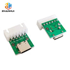 5/10/20Pcs USB 3.1 Type C 16 Pin to 6P 2.54mm Test PCB Board Adapter Connector Socket for Data Line Cable Transfer & Debugging