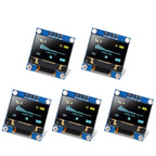 5pcs 0.96" OLED Display Screen Module I2C IIC 128x64 SSD1306 Driver Board I2C Serial Chip 4 Pin Display Board for Arduino ESP32