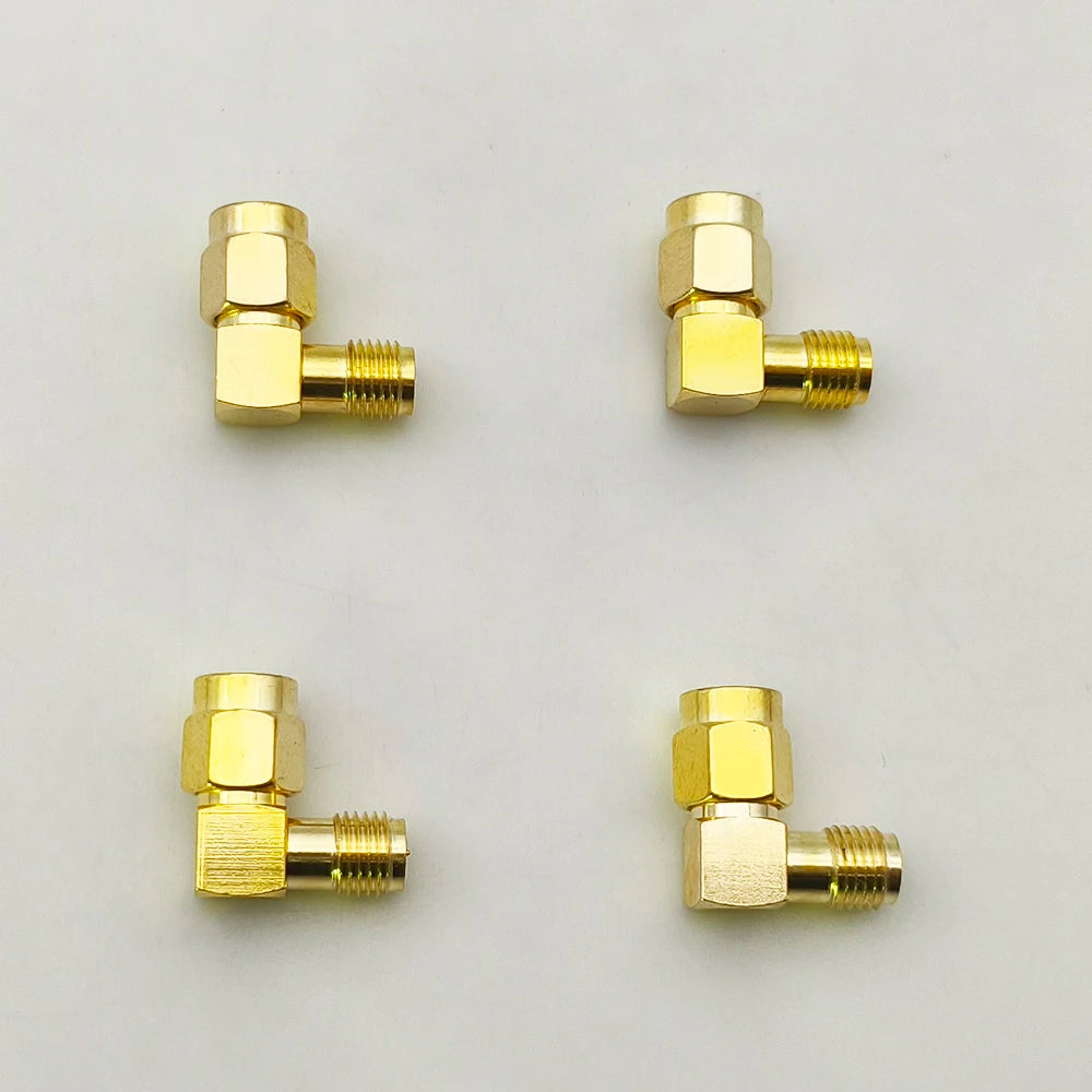 18Pcs Adapter SMA to SMA/ RP-SMA to SMA / RPSMA Male Plug & Female Jack Straight Right Angle RF Coaxial Connector Kit Gold-plate