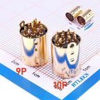 2 10 50 200 Pcs Mini Din Plug 9 10 PIN Circular Connector Male PCB Solder Through Holes Machined Terminals Gold Plated