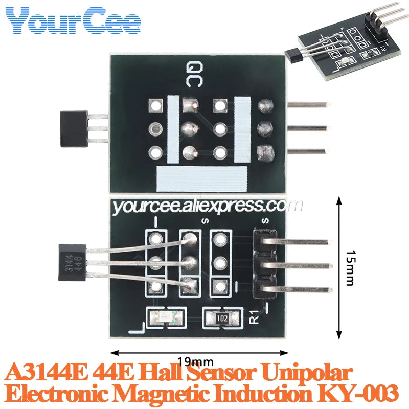 20pcs/1pc A3144E Hall Sensor Unipolar Electronic Magnetic Induction Switch Module 49E A3144/OH3144/Y3144 Hall Effect Sensor