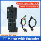 High Precision Hall Encoder TT DC Geared Motor with Encoder AB Phase Tachometer Code Disc Support PID Control for DIY Smart Car