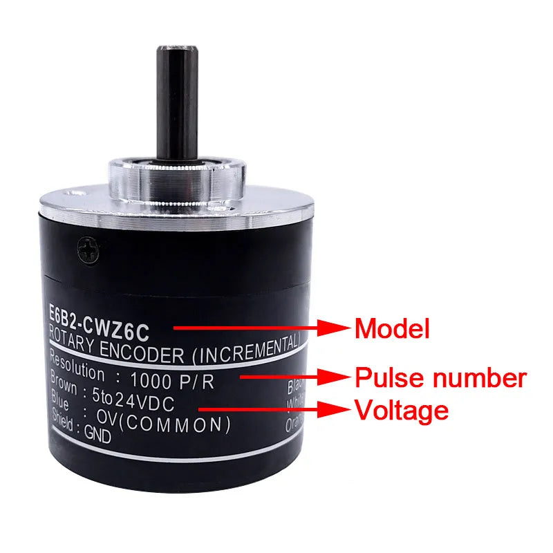 E6B2CWZ6C Rotary Encoder 1500 18000 2000 2048 2500 P/R 5-24V DC NPN Output Rotary Switch with 2m Lin