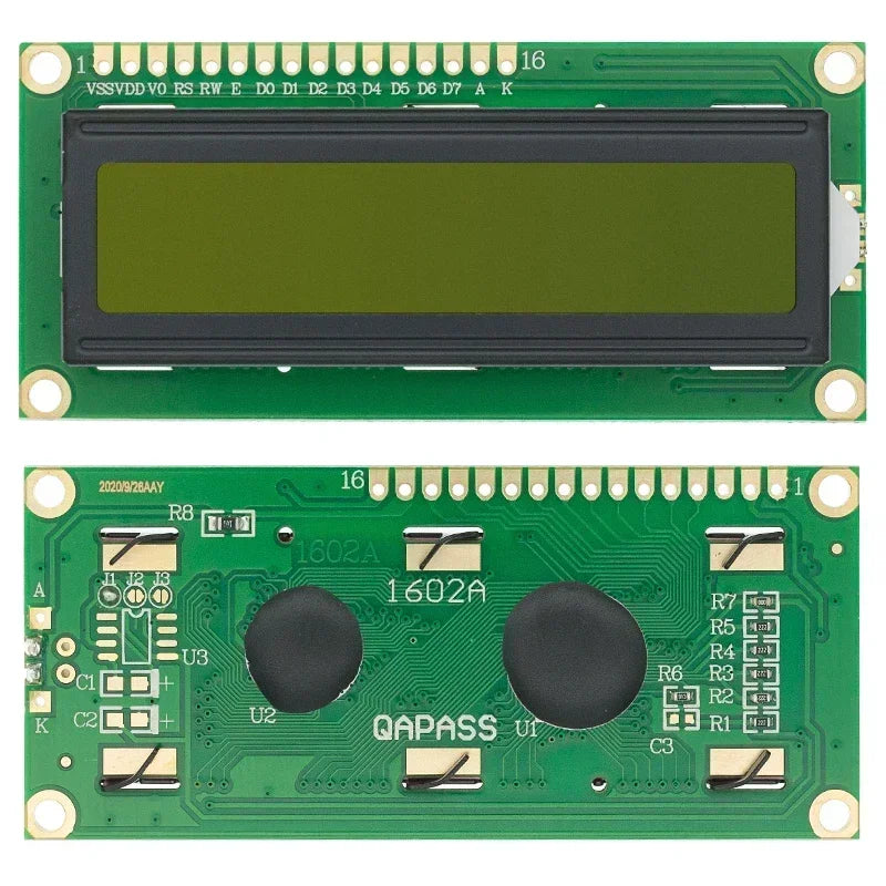 1PCS,1602 I2C LCD Module Blue / Yellow Green Screen 16x2 Character LCD Display 5V PCF8574 PCF8574T IIC Adapter Llate for Arduino