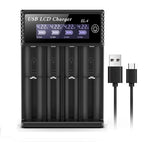 USB LCD Battery Smart Charger 1/2/4 Slots Dual For 18650 3.7V Rechargeable Lithium Battery For 1.2V NI-MH AA / AAA Battery