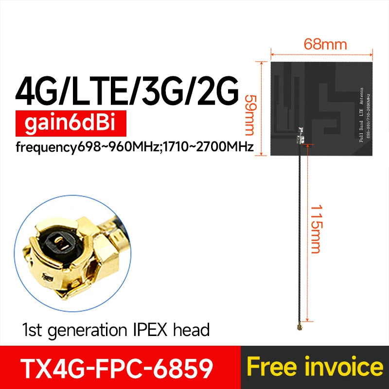 10PCS 4G FPC Antenna Full Netcom Build-in FPC EBYTE TX4G-FPC-9914 TX4G-FPC-8226 4G Series 3M Adhesive Interface Antenna