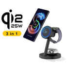 3in1 Qi2.2 25W Fast Wireless Charging Station 45W PD Plug For iPhone 17 16 Pro Max Plus Apple Watch Ultra SE 3 11 10 AirPods