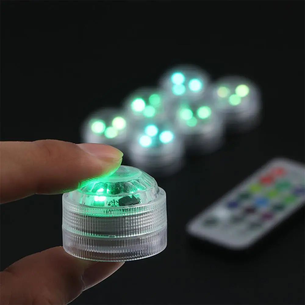 Submersible LED Lights Waterproof RGB Underwater Light For Wedding Tea Light Hot Tub Pond Pool Bathtub Aquarium Party Vase Decor