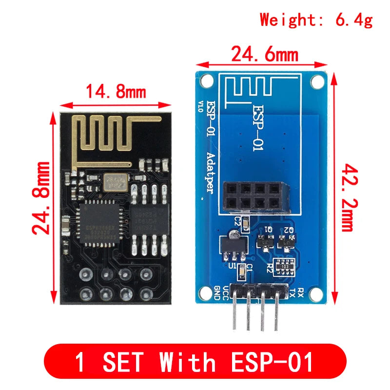 ESP8266 ESP-01 Serial WiFi Wireless Adapter Module 3.3V 5V Esp01 Breakout PCB Adapters Compatible For arduino