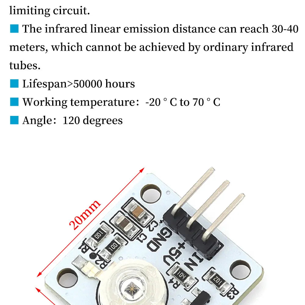 5V High Power Infrared Transmitter Module Remote Control Transmitter Module 940nmLED Smart Remote Control Furniture 1W 3W 45MIL