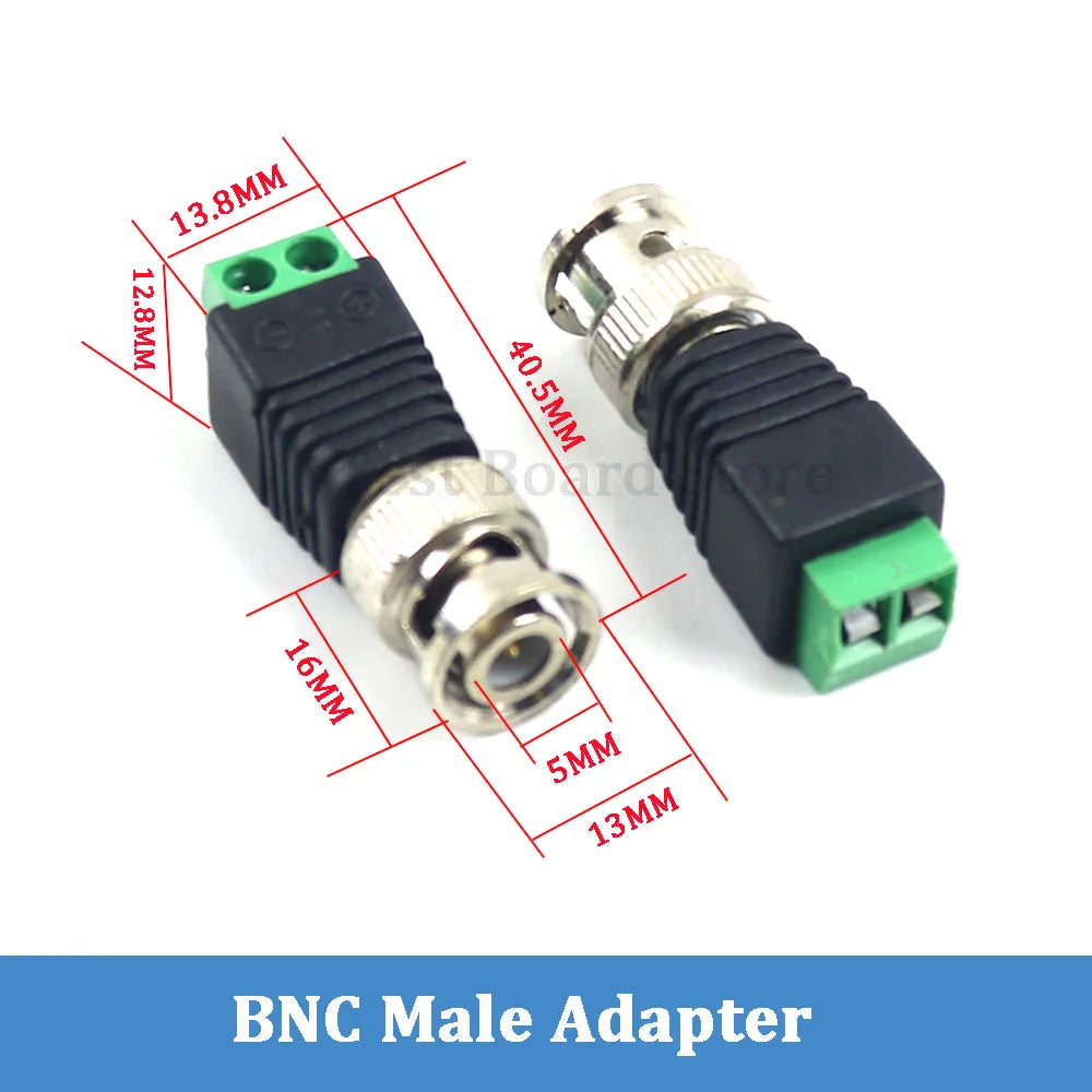 2PCS DC Male Female BNC Connectors 5.5*2.1mm/2.5mm 12V Welding-Free Power DC Plug Adapter Jack Sockets For LED CCTV Came